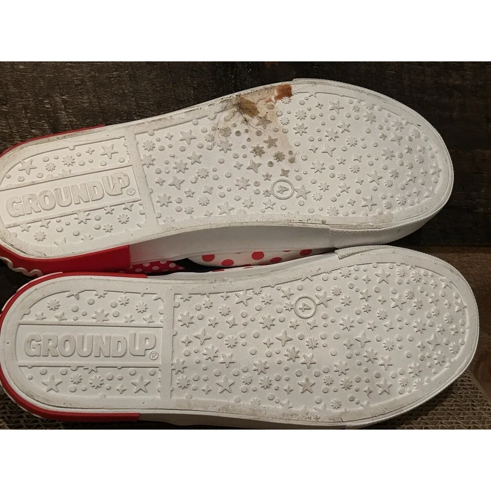 Minnie Mouse Disney Slip-On Shoes | Size 4 | Polka Dot Red White‎